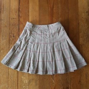 H&M Divided plaid grey pleated miniskirt 0/XS